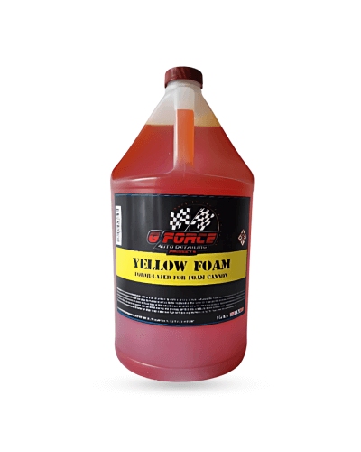 GForce yellow Colored Foam extracts break down dirt and grime while lubricating surfaces allowing debris to be gently rinsed off
