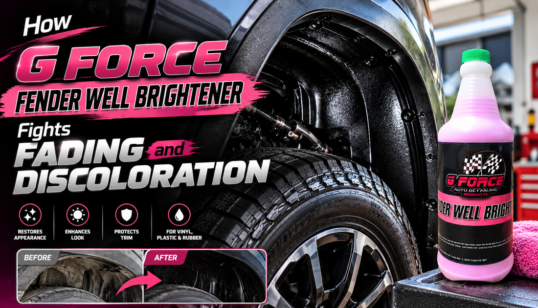 How G Force Fender Well Brightener Fights Fading and Discoloration