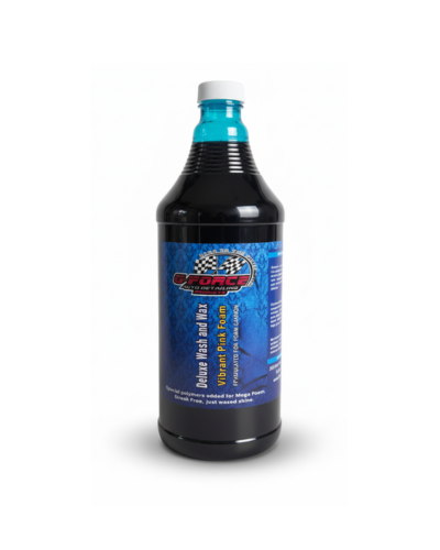 G Force Turquoise Blue Foam automotive wash and wax shampoo bottle detail