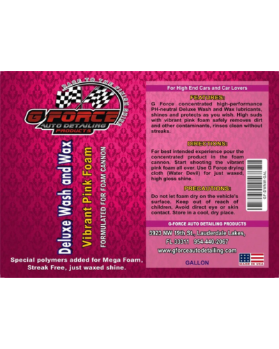 G Force Deluxe Wash and Wax Vibrant Pink Foam